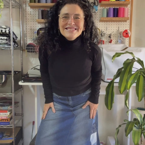 reciclado de prendas - agrandar jean y convertirlo en falda