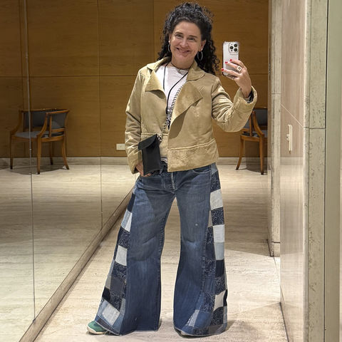 reciclado de prendas - agrandar jean con lateral en patchwork