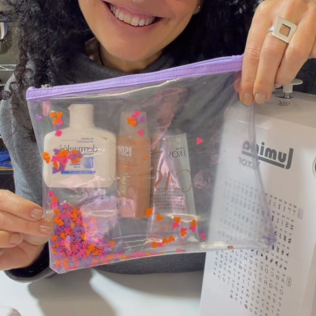 necessaire cristal con confetti