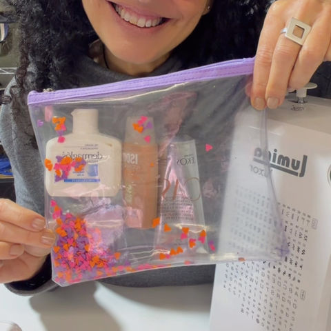 necessaire cristal con confetti