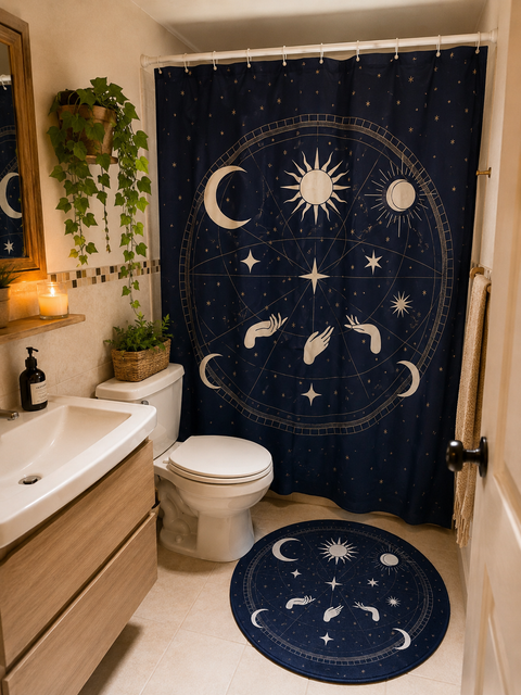CORTINA DE BAÑO COSMOS A MI FAVOR