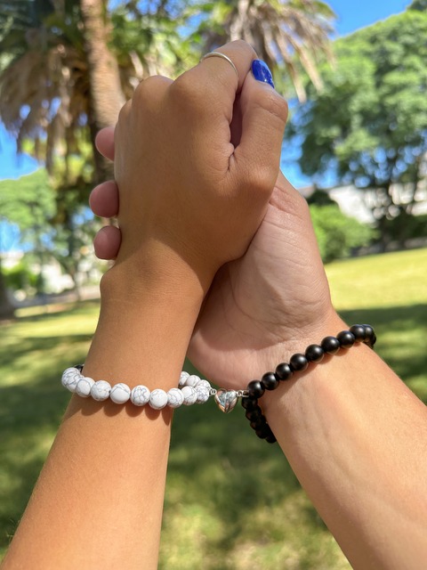 Pulseras de la distancia con imán corazón