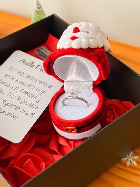 Box Anillero Papá Noel + Rosas y dulce 