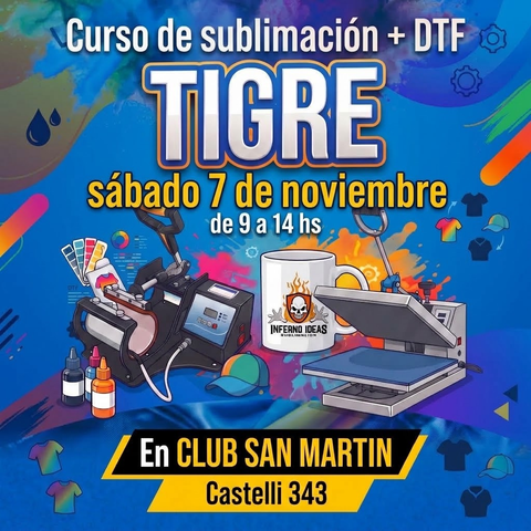 Curso de sublimación +DTF en TIGRE