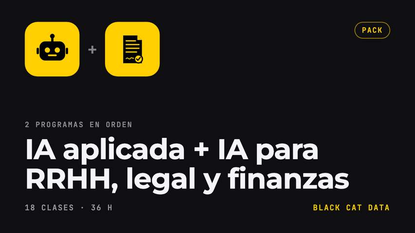 IA aplicada + IA para RRHH, legal y finanzas