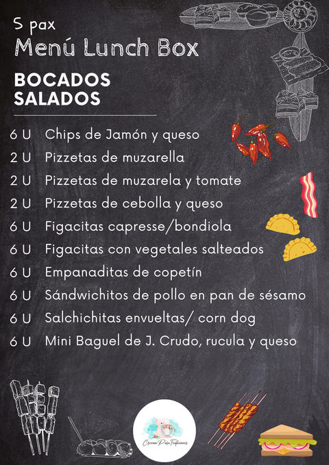 Lunch Box Salado Variado y Box dulce