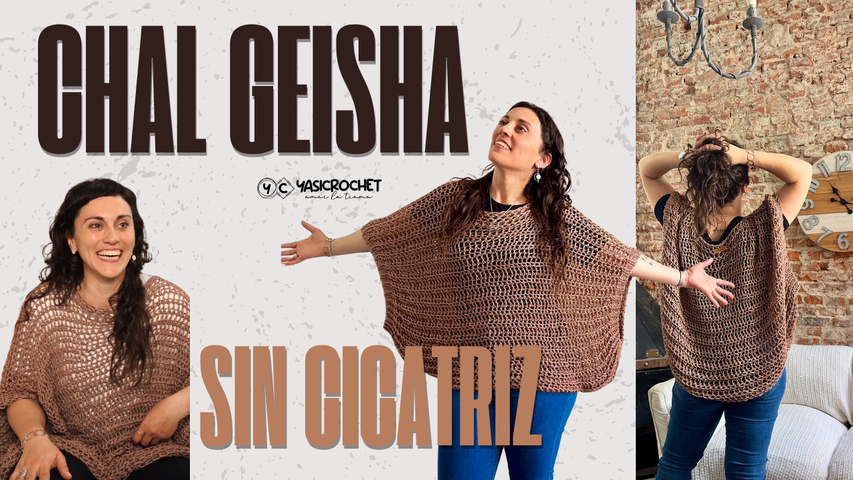 Guía de tejido y videotutorial: Chal Geisha