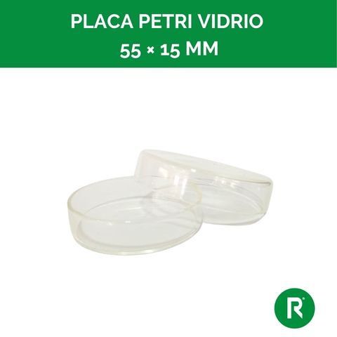 Placas de Petri de vidrio no estériles 55 × 15 mm