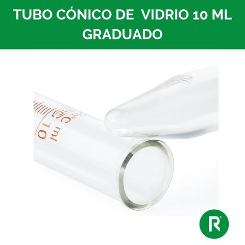TUBO CÓNICO VIDRIO 10ml GRADUADO 