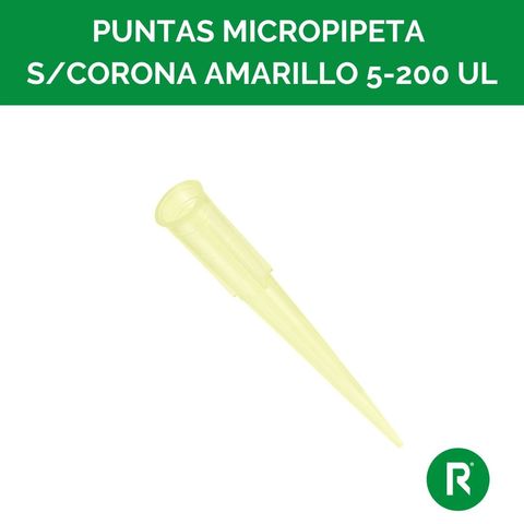PUNTA TIP AMARILLO S/ CORONA 5-200ul