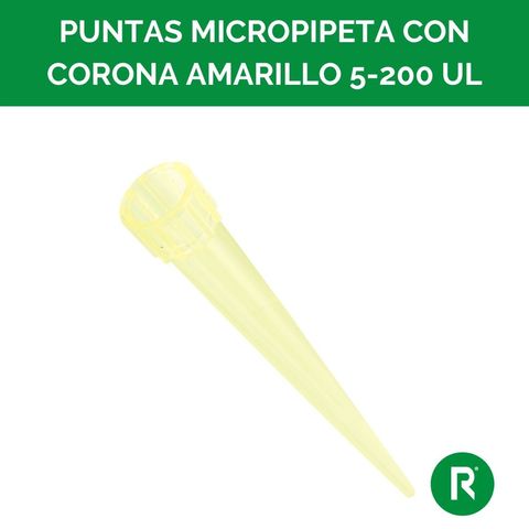 PUNTA TIP AMARILLO CON CORONA 5-200ul 