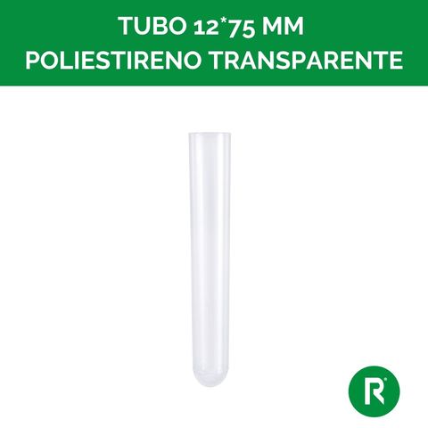 TUBO 12*75mm POLIESTIRENO TRANSPARENTE