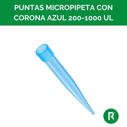 PUNTA TIP AZUL CON CORONA 200-1000ul