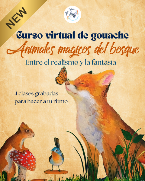 Curso online de gouache: Animales mágicos del bosque