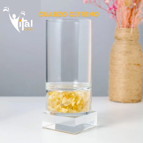 VASOS DOBLE FONDO ELIXIR VITAL CUARZO CITRINO