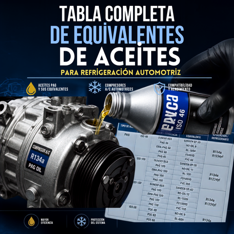 Tabla de aceites para compresor