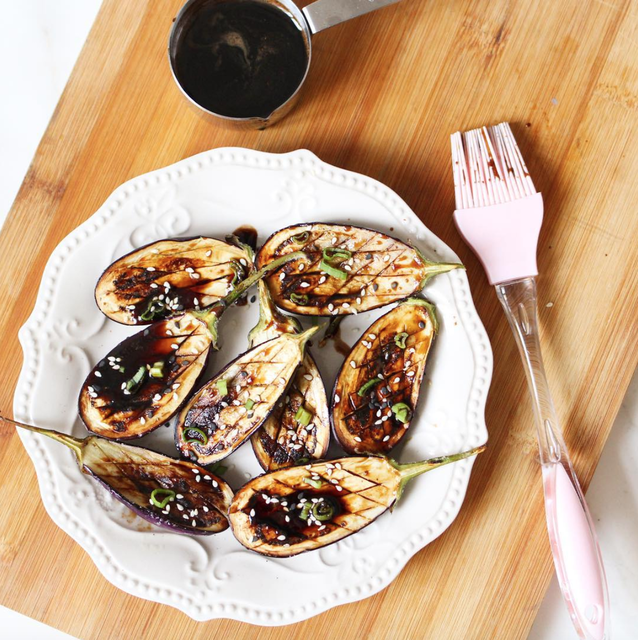 Berenjenas asadas con salsa teriyaki