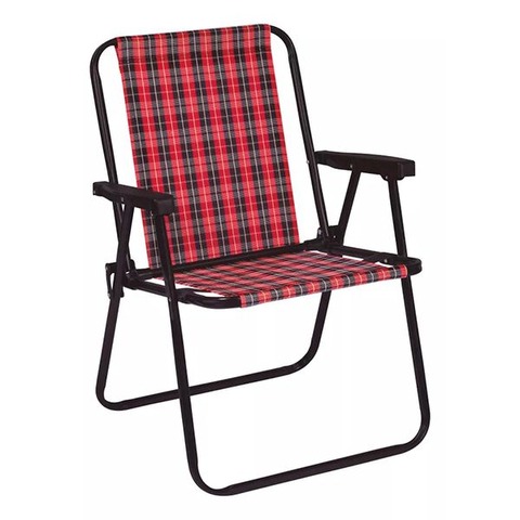 Silla Alta a Cuadros en Acero Negro - Carmín 
