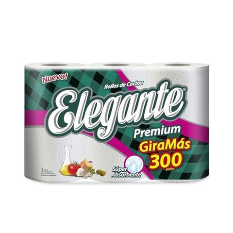 Rollo De Cocina Elegante x 3 x 100 Paños c/u