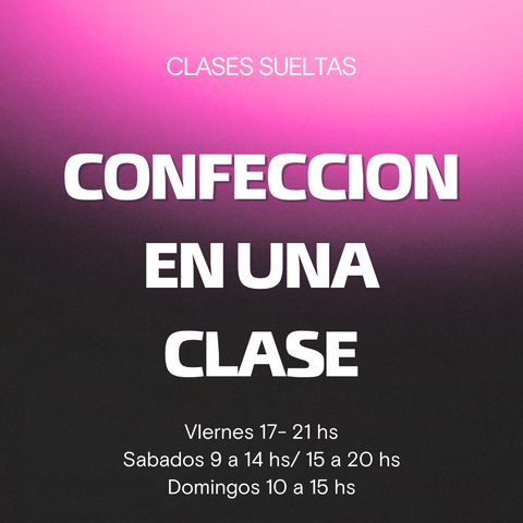 Clase suelta de confección (5 horas · particular)