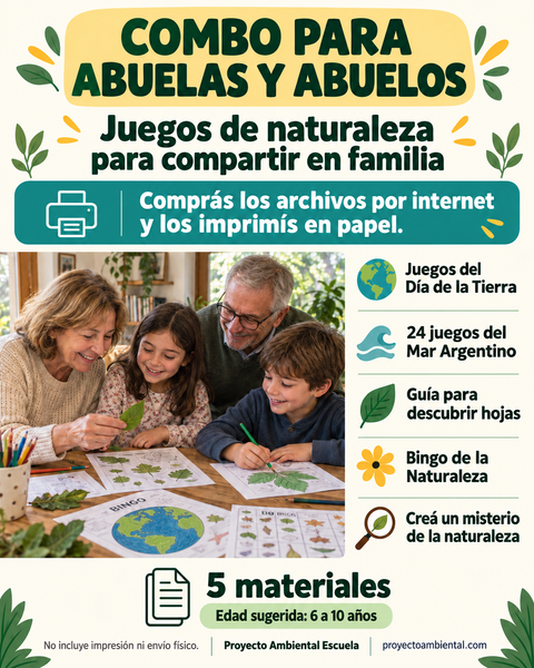 Combo para abuelas y abuelos Juegos de naturaleza para descargar e imprimir