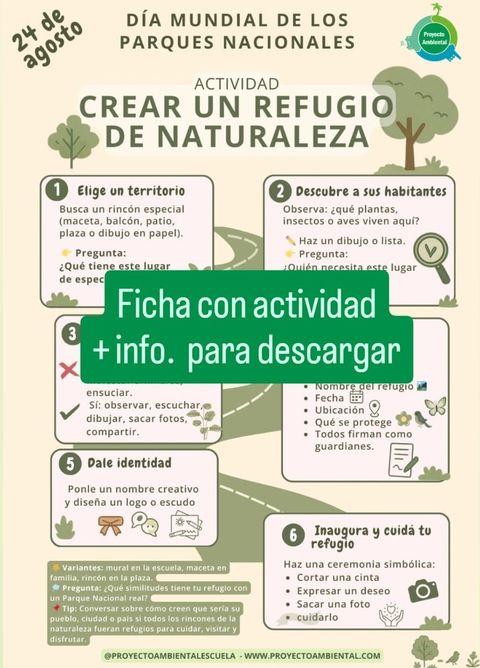 Ficha descargable con actividad de educación ambiental: Crear un refugio de Naturaleza