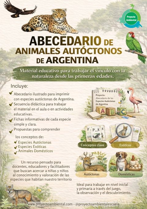 Descargable: Abecedario de fauna nativa de Argentina 