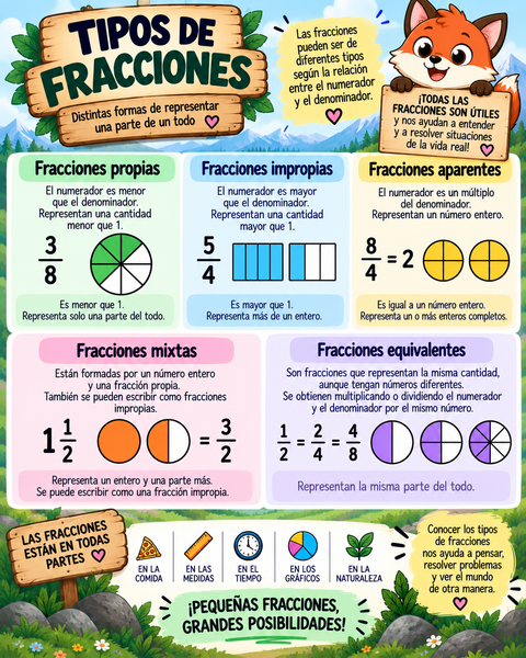 🔢 FRACCIONES: Cuadernillo para aprender, practicar y disfrutar las fracciones