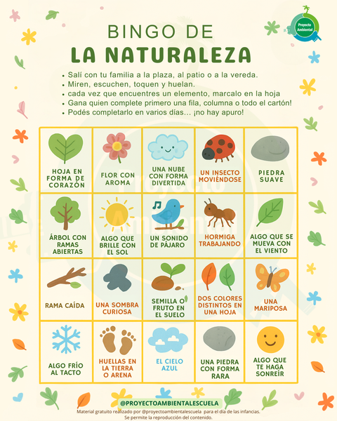 Ficha actividad: Bingo de la Naturaleza