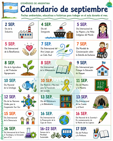 Calendario efemérides septiembre