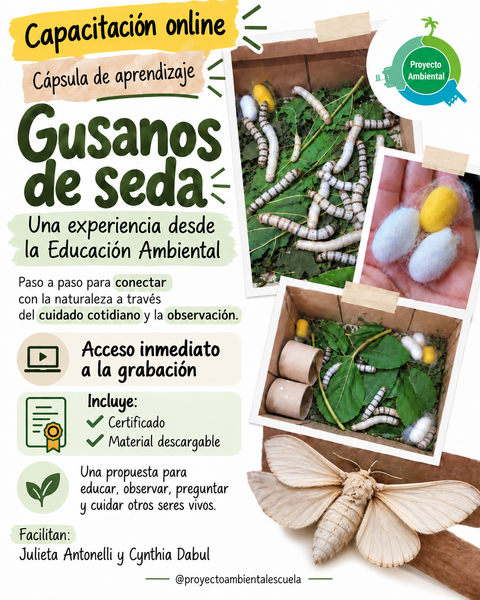 Capacitación Online: Gusanos de seda | Una experiencia desde la Educación Ambiental (asincrónico)