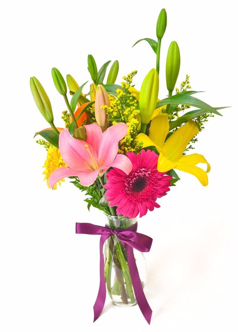 Florero  (Simpatía) Liliums y Gerberas