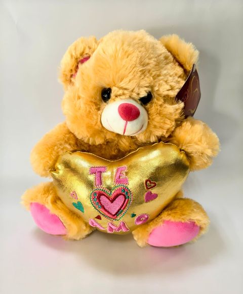 Oso de Peluche con Corazón Dorado te amo
