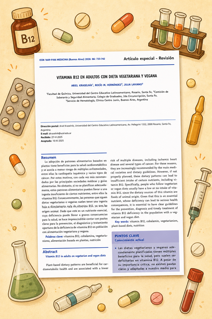 Vitamina B12 en vegetarianos y veganos: Nueva revisión