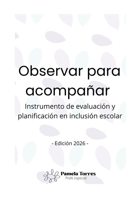 OBSERVAR PARA ACOMPAÑAR: Instrumento de evaluación y planificación en inclusión escolar
