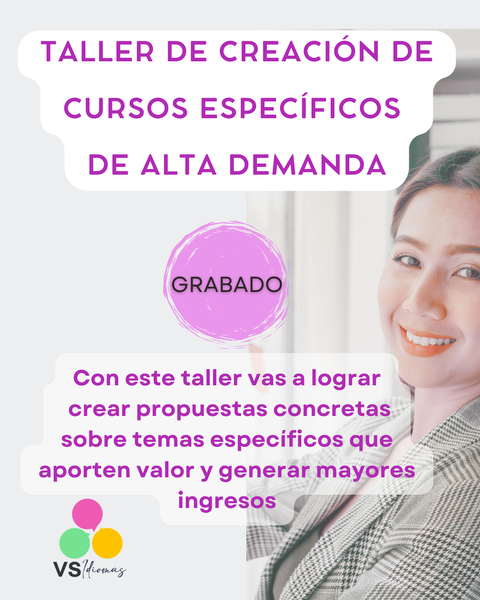 Taller grabado de Creación de Cursos Específicos de Alta Demanda