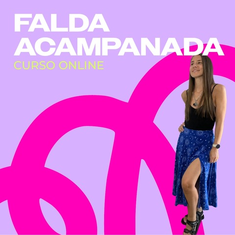 Falda acampanada con tajo