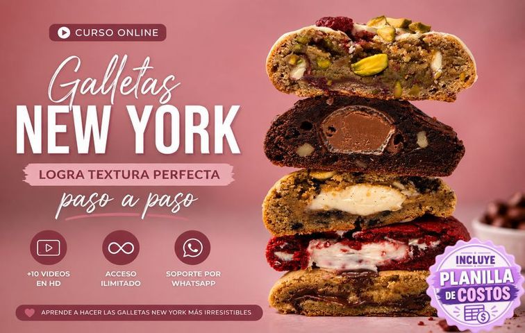 Curso de Galletas New York Online | Textura Perfecta Paso a Paso