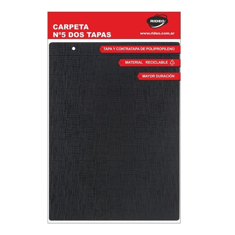 Carpeta A4 dos tapas PP Rideo Eco Black Simil Fibra Negra