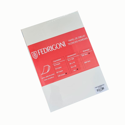 Papel para Acuarela Fedrigoni A4 (230grs) x100
