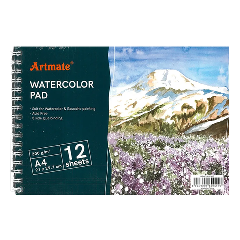 Block Artmate Acuarela (300gr) (A4) (HSWC-A4-300) Watercolor Pad - Espiral