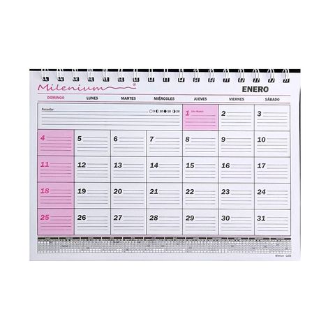 Calendario 2027 Milenium Esp. 16x23 cm 1/2 Oficio (CA06)