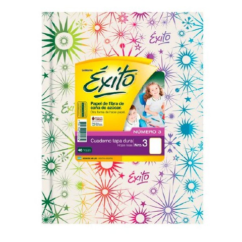 Cuaderno Escolar Nº3 Exito 19x24 T-D x48 Hoja Lisa Universo Multicolor 