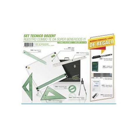 Tablero Dozent Con Maletin y Set Tecnico 40x50 (2661) + 6 Útiles +7 Regalos
