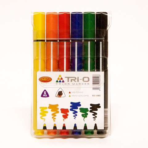 Resaltador Omega Tri-O Blister x6 Gruesos