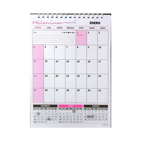 Calendario 2027 Milenium Esp. 32.5x23 cm (Oficio Vertical) (CA08)