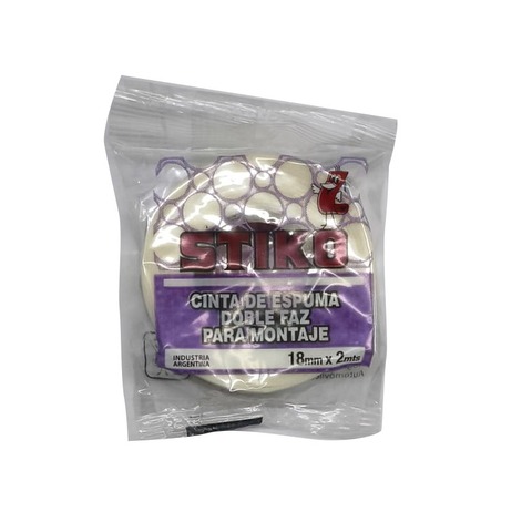 Cinta Adh. Bifaz Stiko Espumada 18mmx2mts