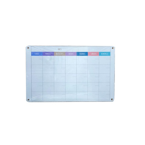Pizarra Mundo Twist Blanca Organizador Mensual 60x120 (sin marco)