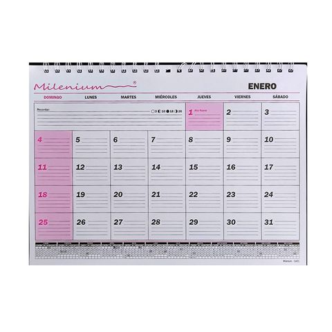 Calendario 2027 Milenium Esp. 23x32.5 cm (Oficio Apaisado) (CA01)