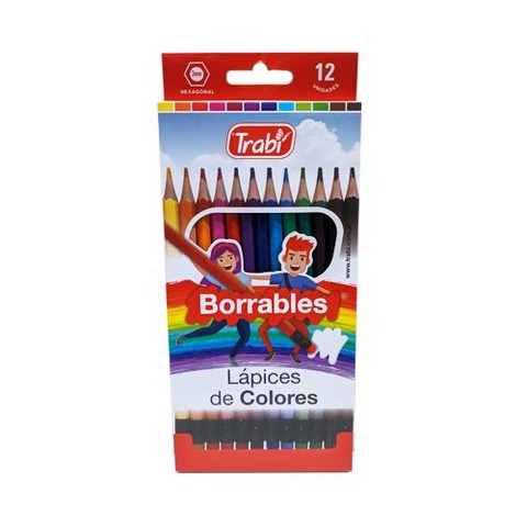 Lápiz Trabi x12 Largos Borrables